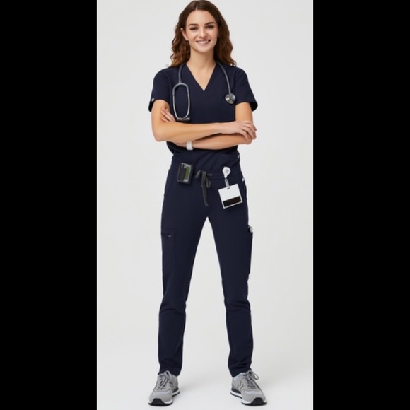 Figs Pants - NWT Figs Yola Skinny Scrubs in Navy 2XL